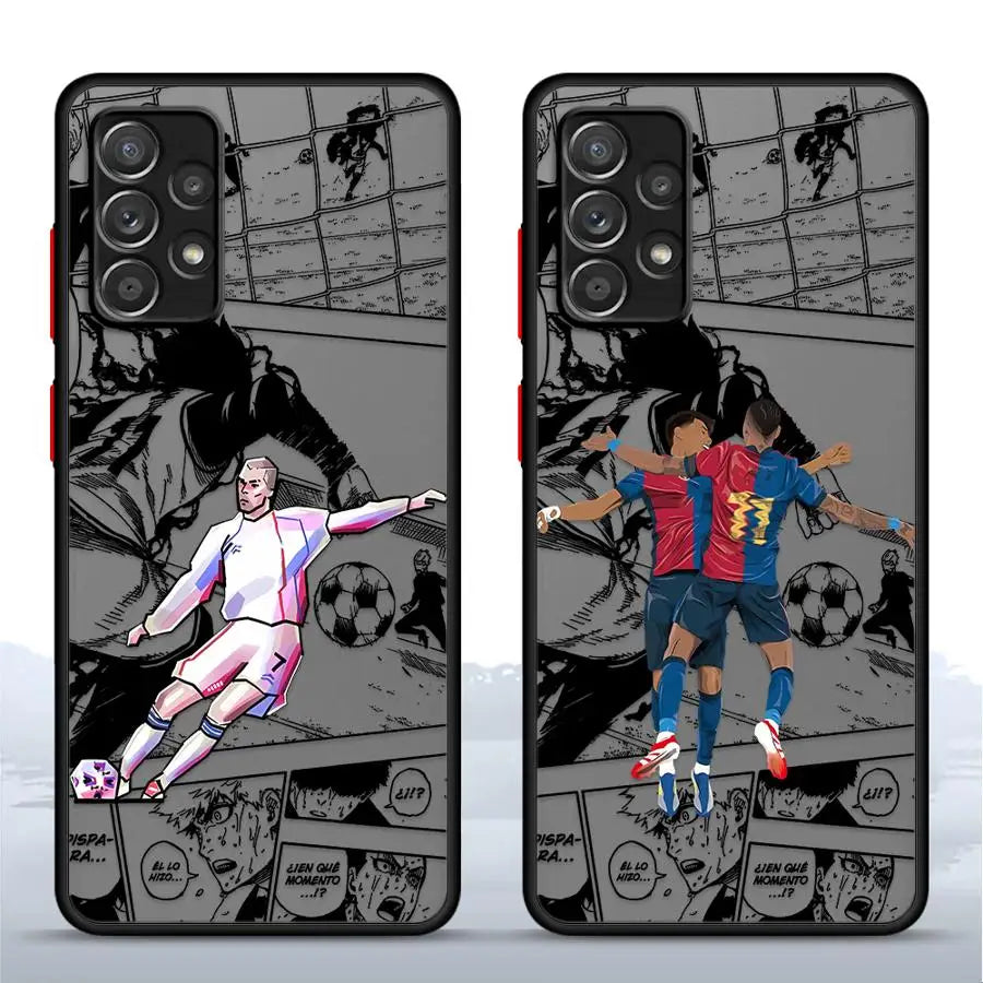 Soft shell Case for Samsung Galaxy A22 A24 A21s A35 A36 A73 A52 A56 A25 A26 A54 A53 A34 Football Sports Anime Fashion