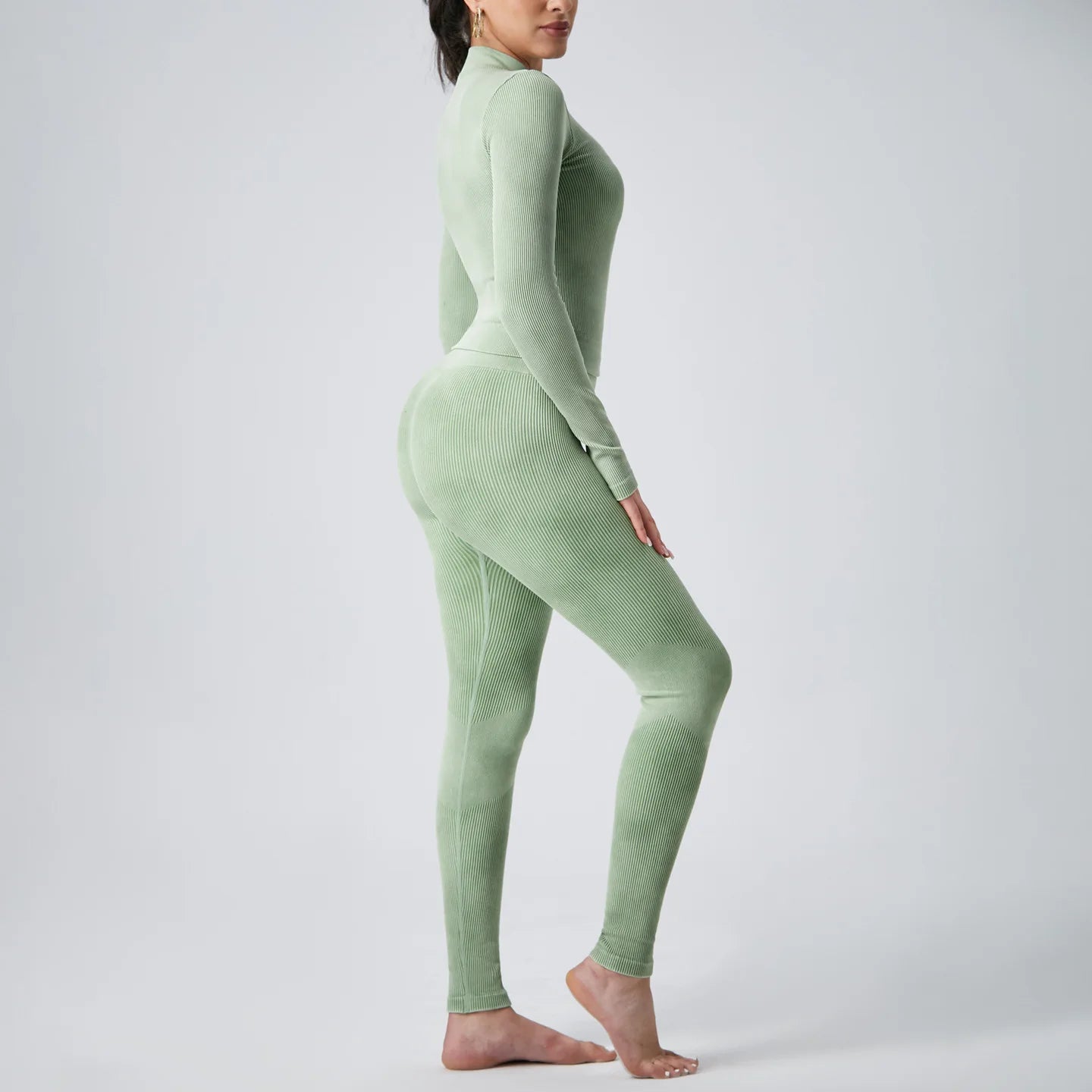 Ultra-stretchy Fleece Sports Suit - Long Pants & Long Sleeves - All-in-one Fitness Set for Cycling, Hiking & Ball Sports