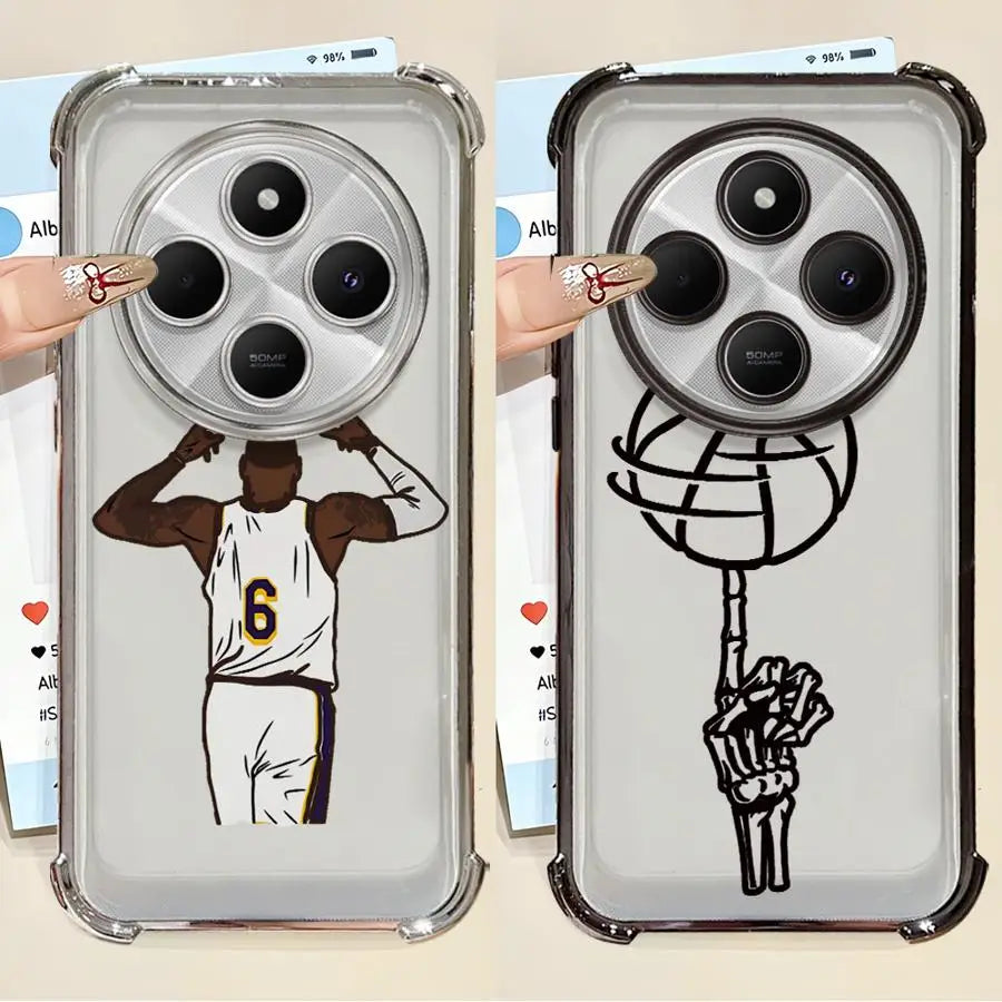 Clear Cover Case for Xiaomi Redmi 14C K80 5G K80 Pro 13C A3X A3 A5 Basketball Sports