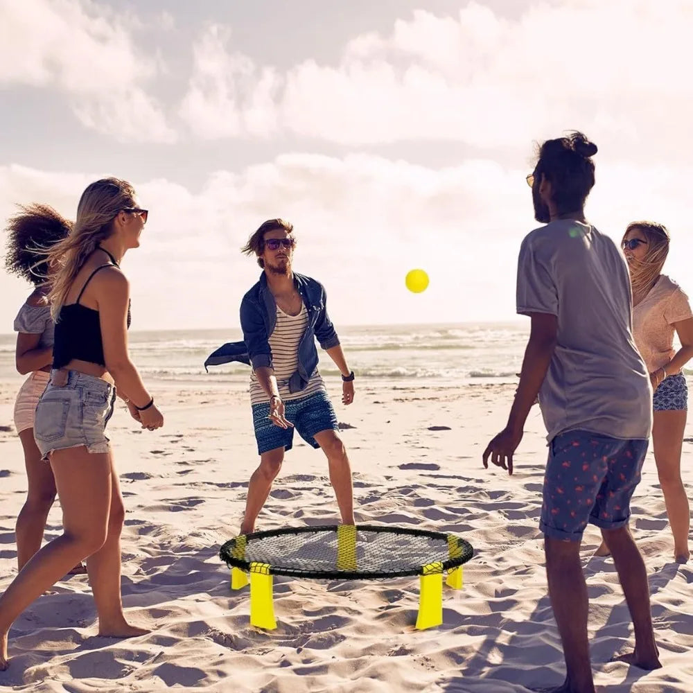 Mini Beach Volleyball Spike Game Balls Set - Includes 3 Balls Net and Bag Outdoor Team Sports Lawn Equipment