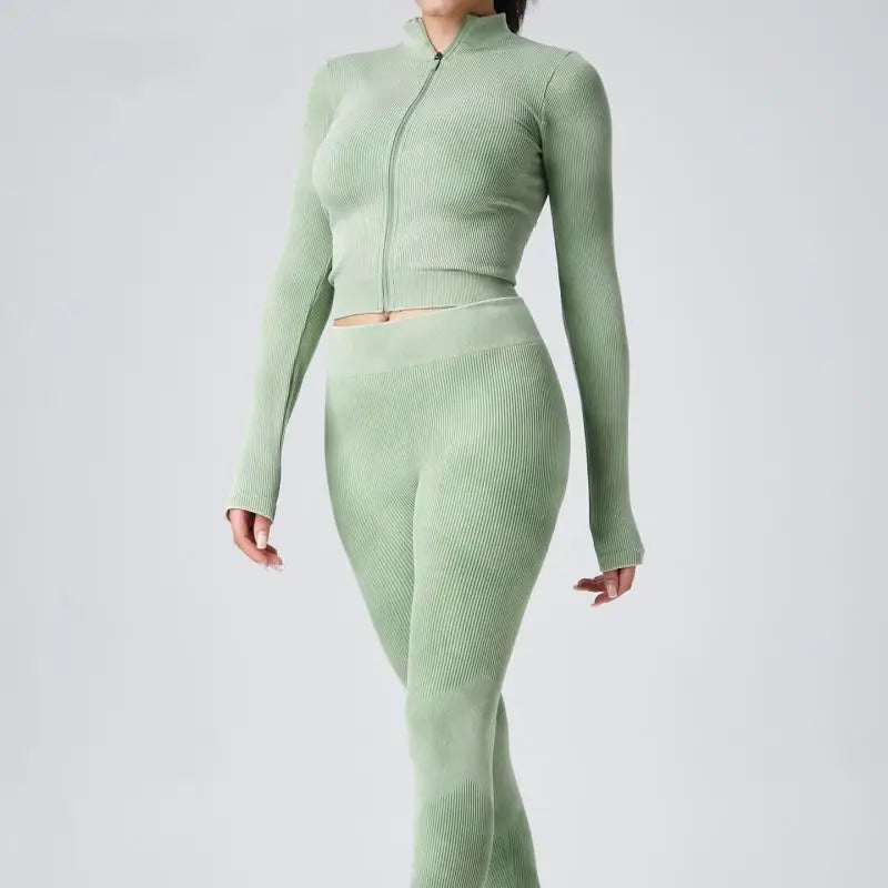 Ultra-stretchy Fleece Sports Suit - Long Pants & Long Sleeves - All-in-one Fitness Set for Cycling, Hiking & Ball Sports