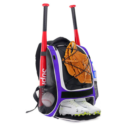 Baseball Softball Backpack with Shoes Compartment Outdoor Softball Bat Bag for Youth Adult Large Capacity Sports Shoulder Bags