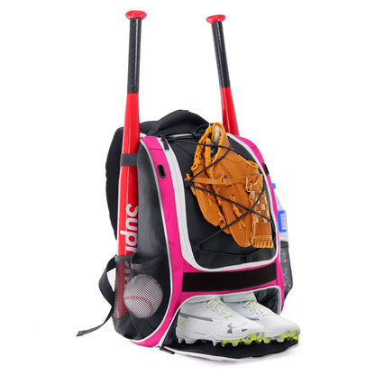 Baseball Softball Backpack with Shoes Compartment Outdoor Softball Bat Bag for Youth Adult Large Capacity Sports Shoulder Bags