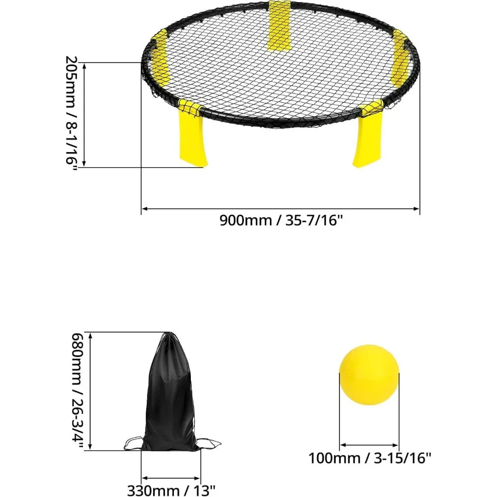 Mini Beach Volleyball Spike Game Balls Set - Includes 3 Balls Net and Bag Outdoor Team Sports Lawn Equipment