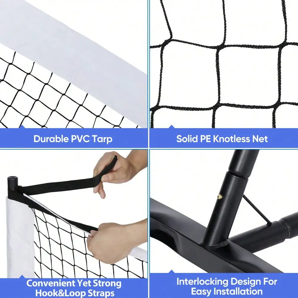 Portable 22FT Pickleball Tennis Net For Outdoor Nylon Sports W/Carry Bag Metal