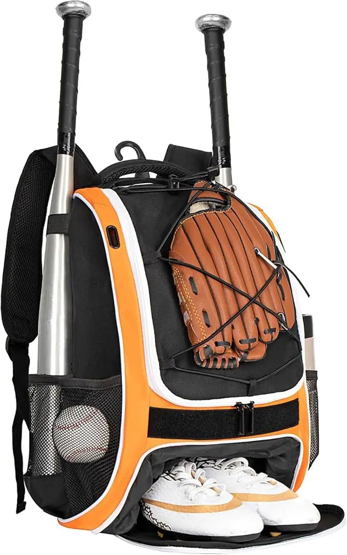 Baseball Softball Backpack with Shoes Compartment Outdoor Softball Bat Bag for Youth Adult Large Capacity Sports Shoulder Bags