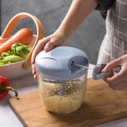 500/900ML Hand Chopper Manual Ginger Grinder Garlic Mud Splasher  Rotate Press Crusher Vegetable Onion Cutter Kitchen Tool