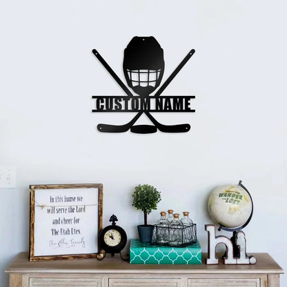 1pc Lovely Ice hockey Custom Name Metal Wall Signs Iron Wall Signs Iron Wall Plaque Tin Plate Signs for gym or sports hall