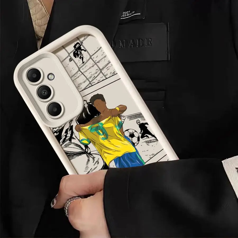 Phone Case for Samsung Galaxy A06 A52 A51 A72 A71 A15 A54 A55 A35 A73 A53 A25 Soft Cover Cartoon Football Sports Anime