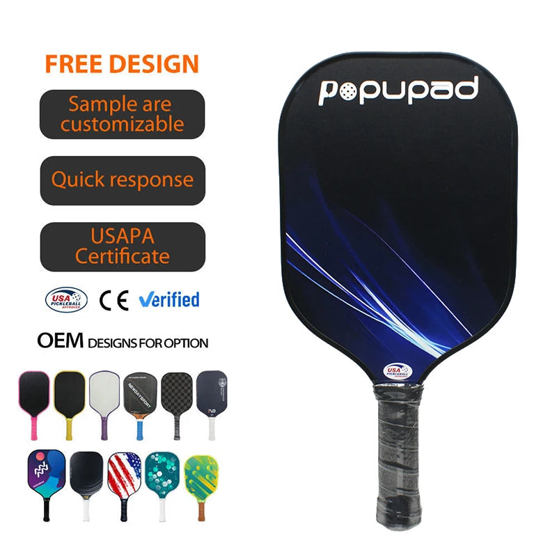Popupad Pickleball Paddle Sets With 1 Ball Breathable Grip Pro Glass Fiber Sports Pickleball Paddle Sets Free Shipping
