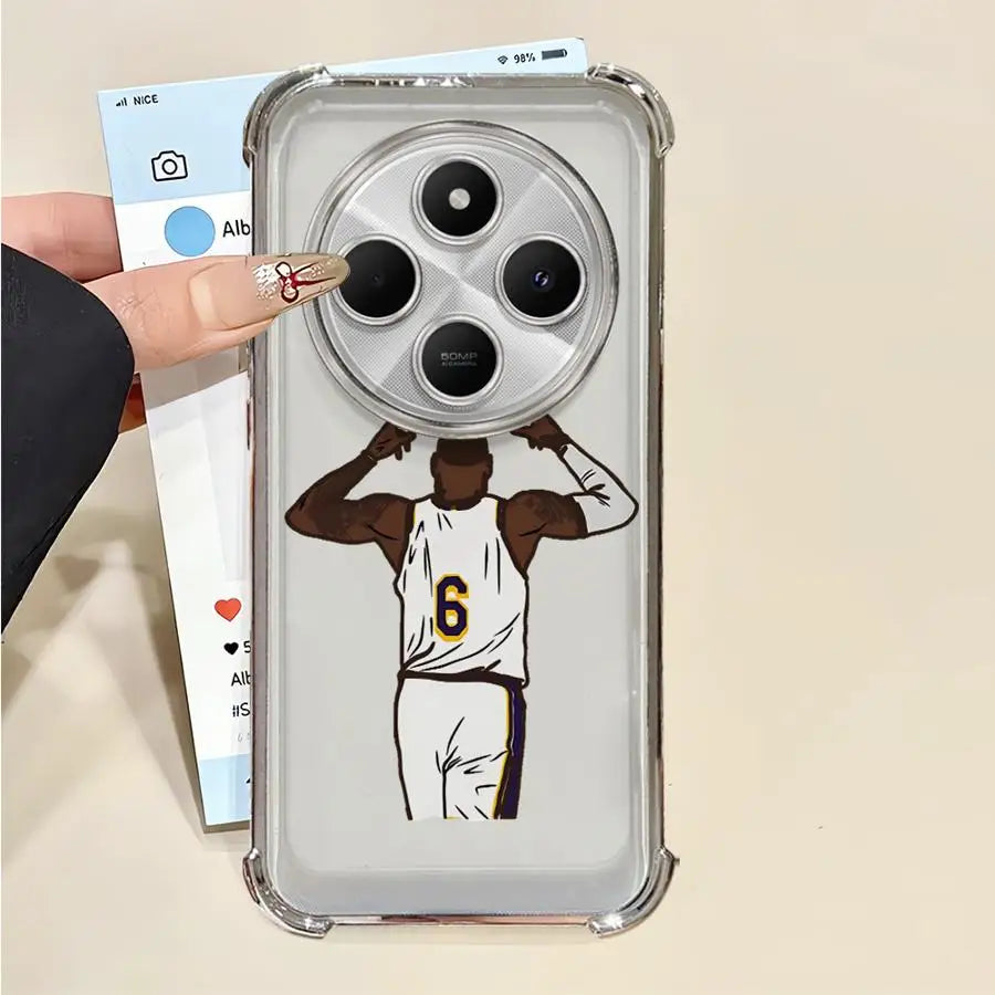 Clear Cover Case for Xiaomi Redmi 14C K80 5G K80 Pro 13C A3X A3 A5 Basketball Sports