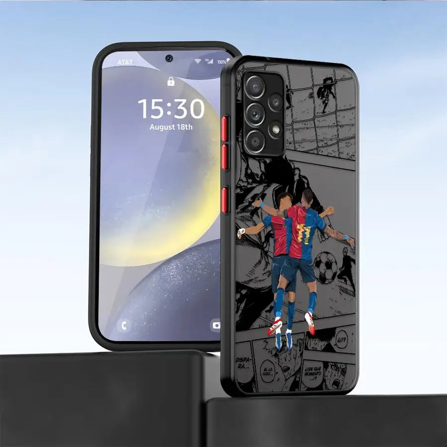 Soft shell Case for Samsung Galaxy A22 A24 A21s A35 A36 A73 A52 A56 A25 A26 A54 A53 A34 Football Sports Anime Fashion