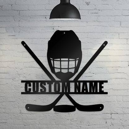 1pc Lovely Ice hockey Custom Name Metal Wall Signs Iron Wall Signs Iron Wall Plaque Tin Plate Signs for gym or sports hall