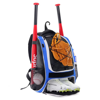 Baseball Softball Backpack with Shoes Compartment Outdoor Softball Bat Bag for Youth Adult Large Capacity Sports Shoulder Bags