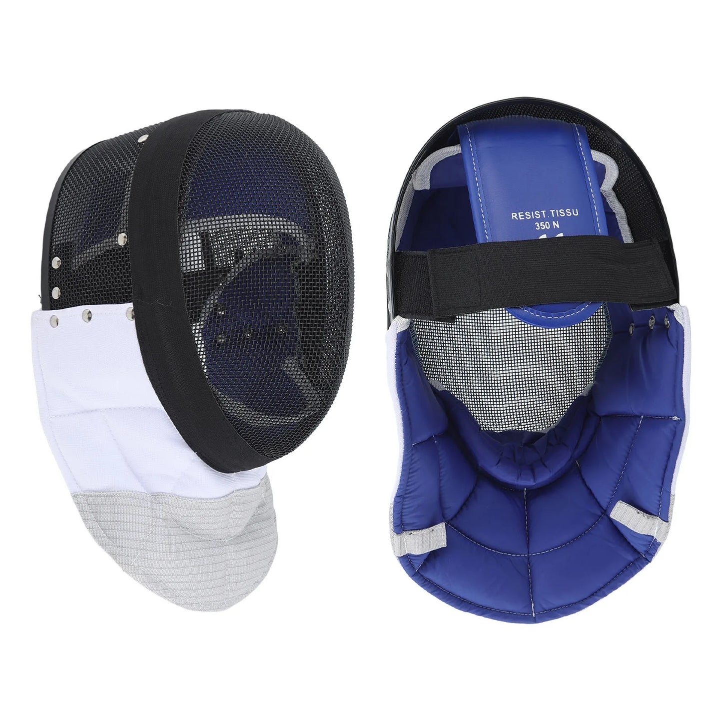 Fencing Sports Mask Fencing Protective Helmet with Padded Bib for Daily Practice and Competition Black Fencing Protective Gear