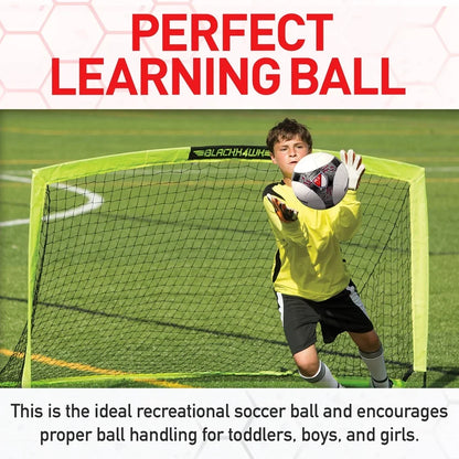 Youth Soccer Ball Size 3 Soft Cover Durable PVC Foam Cushioned Training Ball Air Pump Included Kids Sports