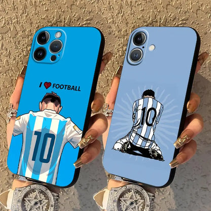 Football Sports Man Cool Case for iPhone XS Max XR 15 16 14 Plus 13 12 11 17 Pro Max 17Air 7 8 Black Soft Phone Cover