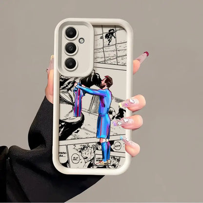 Phone Case for Samsung Galaxy A06 A52 A51 A72 A71 A15 A54 A55 A35 A73 A53 A25 Soft Cover Cartoon Football Sports Anime
