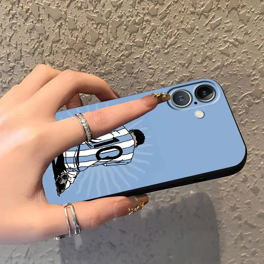 Football Sports Man Cool Case for iPhone XS Max XR 15 16 14 Plus 13 12 11 17 Pro Max 17Air 7 8 Black Soft Phone Cover