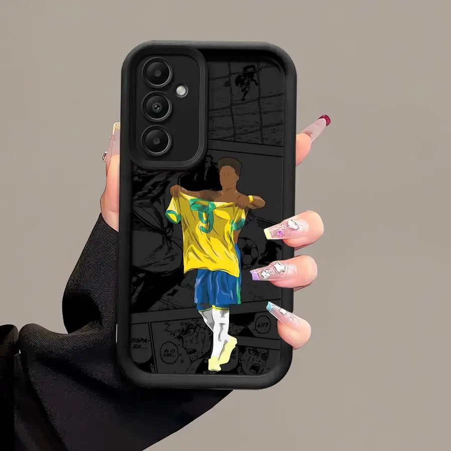 Phone Case for Samsung Galaxy A06 A52 A51 A72 A71 A15 A54 A55 A35 A73 A53 A25 Soft Cover Cartoon Football Sports Anime