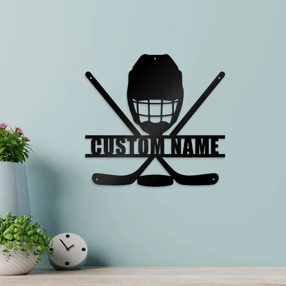 1pc Lovely Ice hockey Custom Name Metal Wall Signs Iron Wall Signs Iron Wall Plaque Tin Plate Signs for gym or sports hall