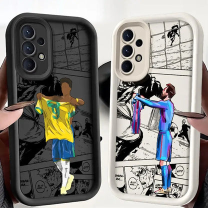 Phone Case for Samsung Galaxy A06 A52 A51 A72 A71 A15 A54 A55 A35 A73 A53 A25 Soft Cover Cartoon Football Sports Anime
